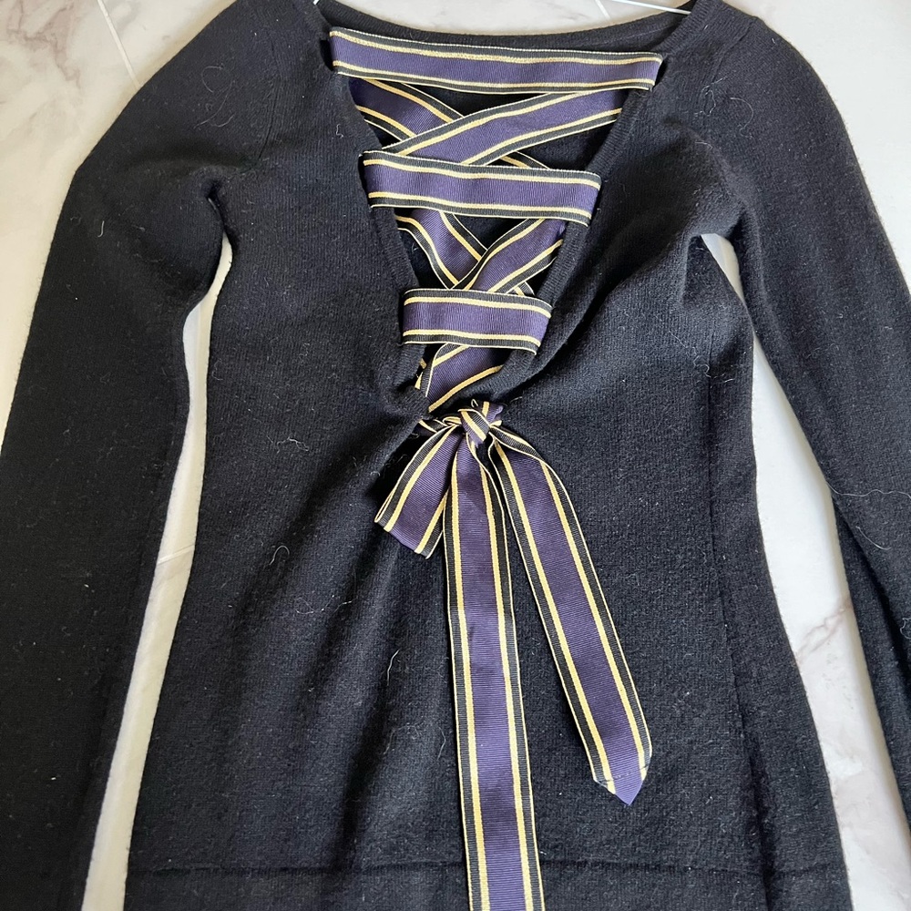 Black Sweater with Tie in the back